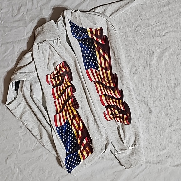 Hot Leathers Mens Lrg 2nd Amendment Down Flags' Eagle Double Sided L/Slv T-Shirt - Picture 6 of 14